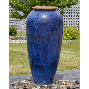 Tuscany FNT50490 Ceramic Triple Vase Complete Fountain Kit Vase Fountain Blue Thumb